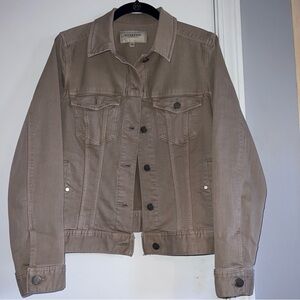 Liverpool LA | Soft Stretch Denim Jacket | Women’s Small | Neutral Taupe